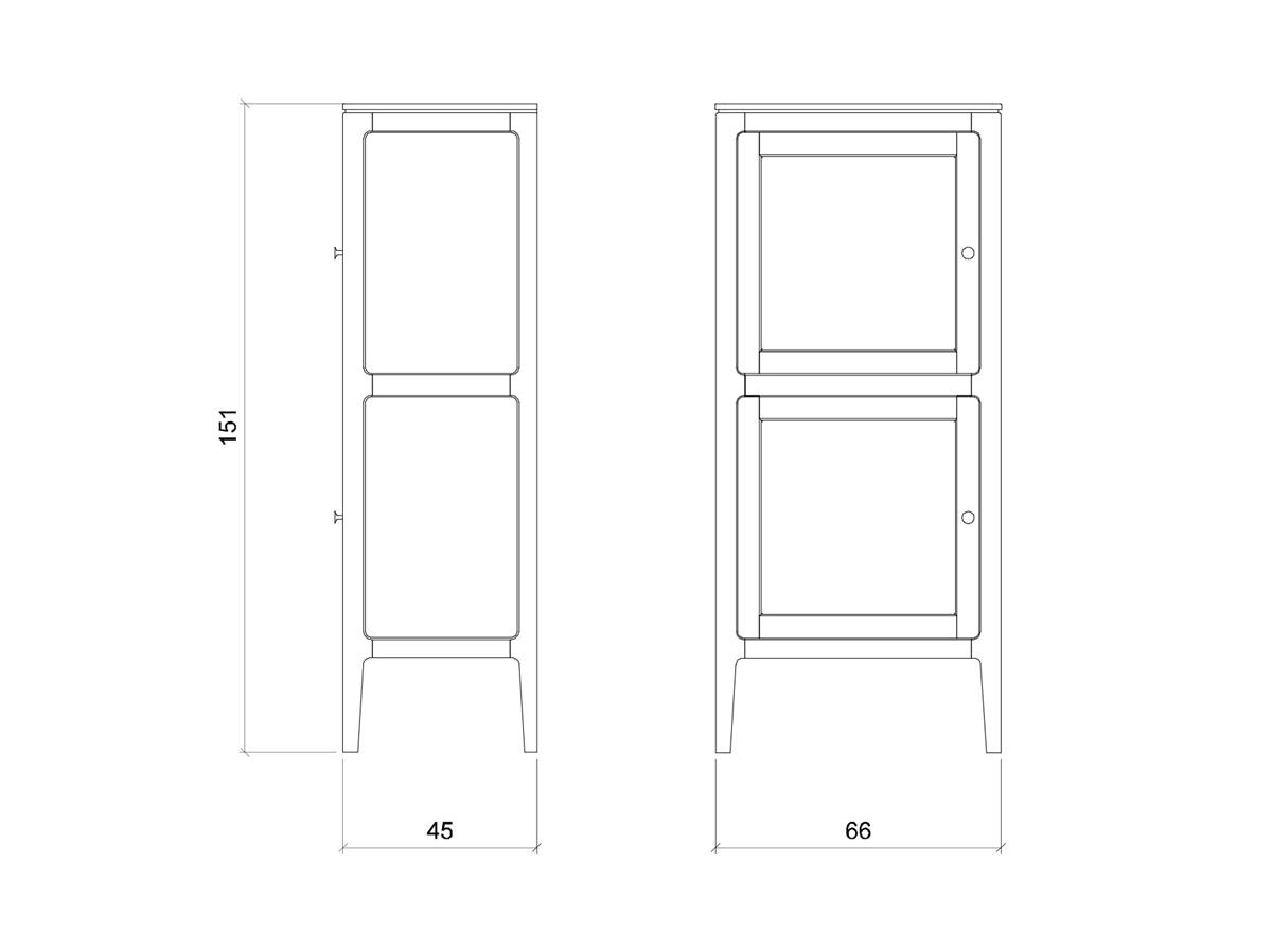 Barkast 2-deurs linksdraaiend - Theuns Eiken meubels
