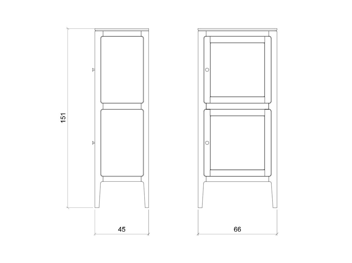 Barkast 2-deurs rechtsdraaiend - Theuns Eiken meubels
