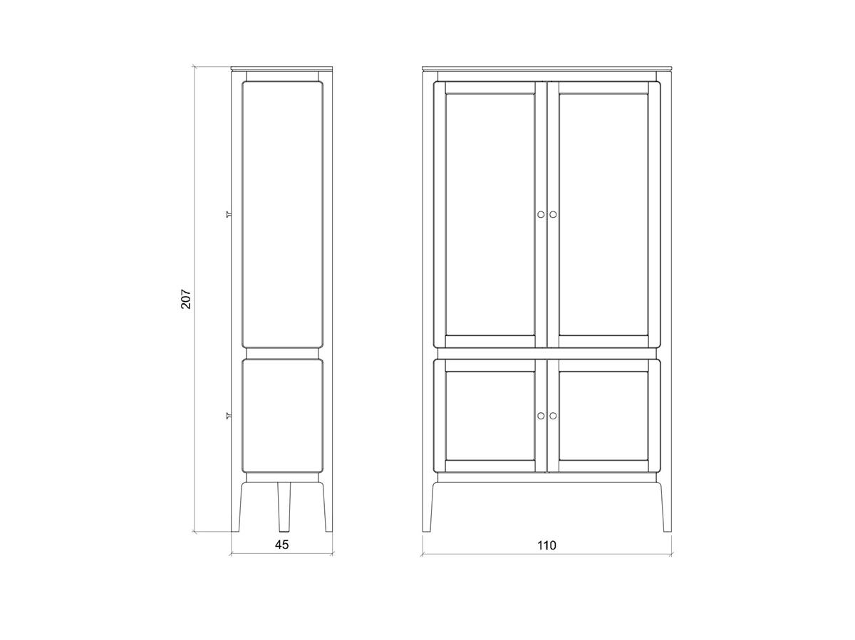 Bergkast 2-deurs - Theuns Eiken meubels