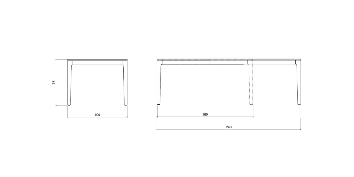 Verlengtafel 160-240cm - Theuns Eiken meubels