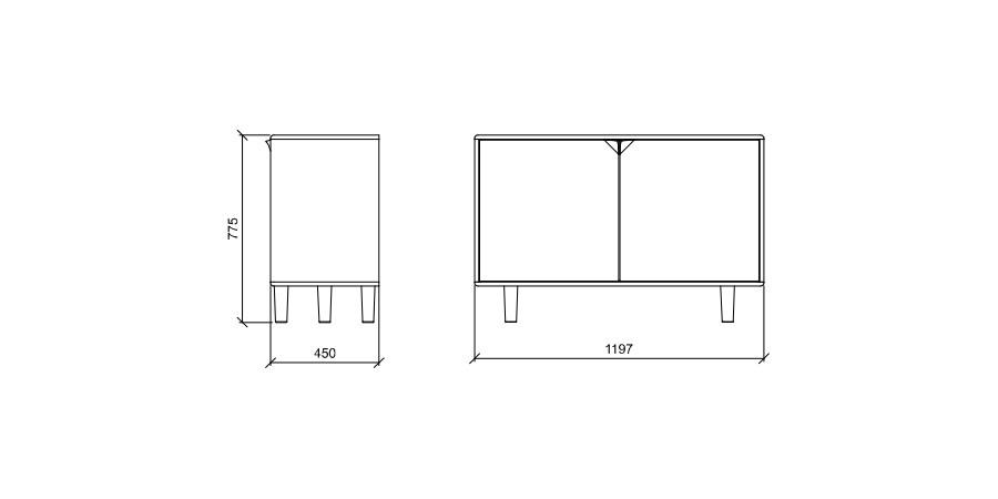 dressoir 2-deurs - Theuns Eiken meubels
