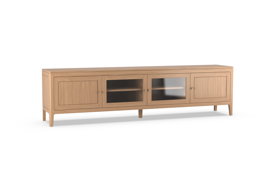 TV-kast 4-deurs glas - Theuns Eiken meubels