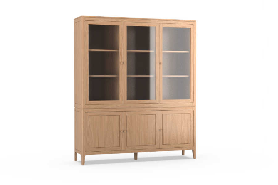 Vitrine-kast 3-deurs - Theuns Eiken meubels