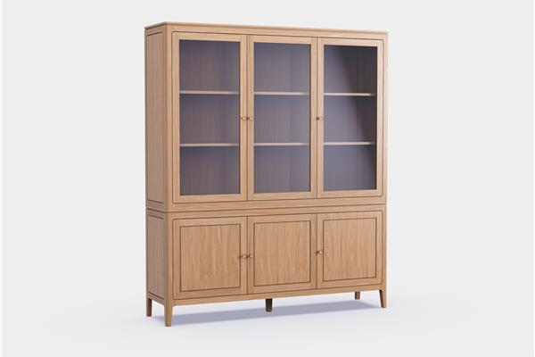 Fiera-eik-buffet-kast-3-deurs-met-glas-E02M