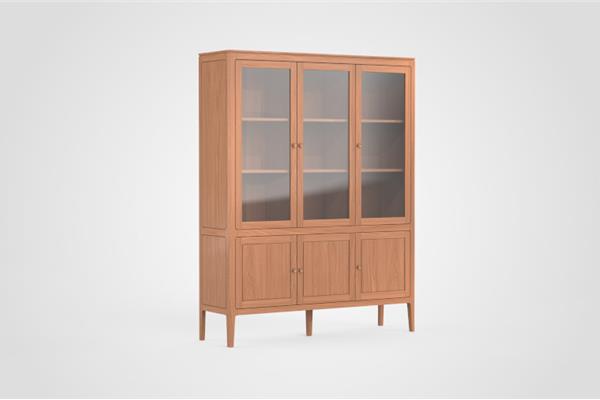 Vitrine-kast 3-deurs - Eiken meubels