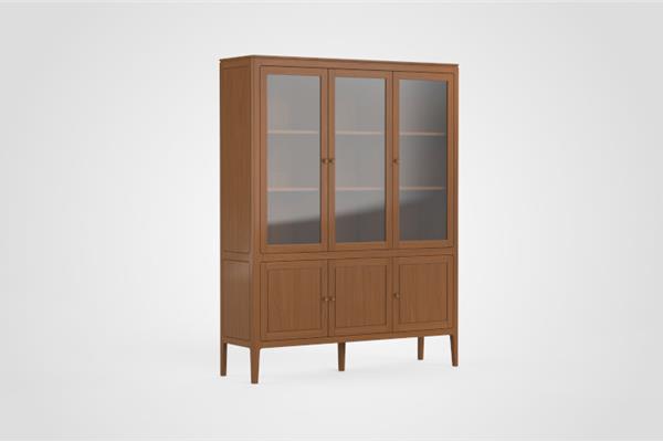 Vitrine-kast 3-deurs - Eiken meubels