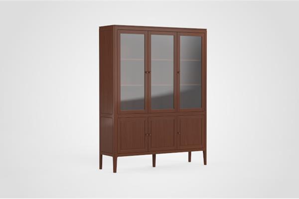 Vitrine-kast 3-deurs - Eiken meubels