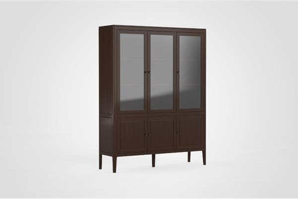 Vitrine-kast 3-deurs - Eiken meubels