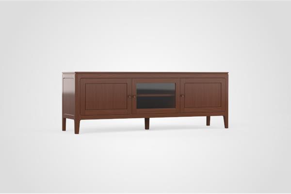 TV-kast 3-deurs glas - Eiken meubels