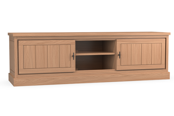 jura eiken tv kast 3 deurs met open vak E02M