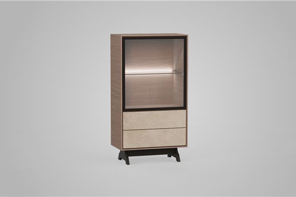 Vitrine-kast 1-deurs - Eiken meubels