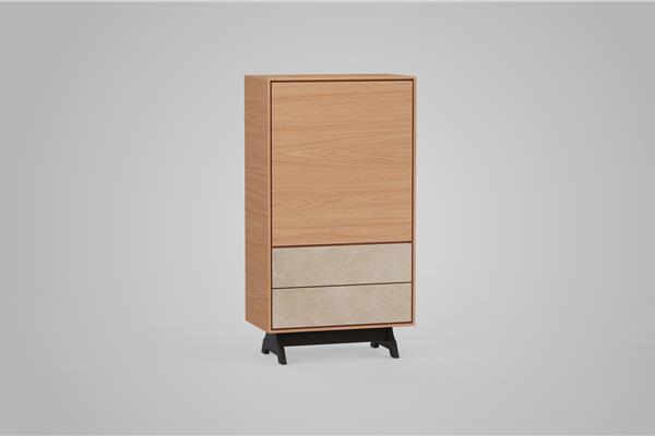 Highboard 1-deurs massief - Eiken meubels