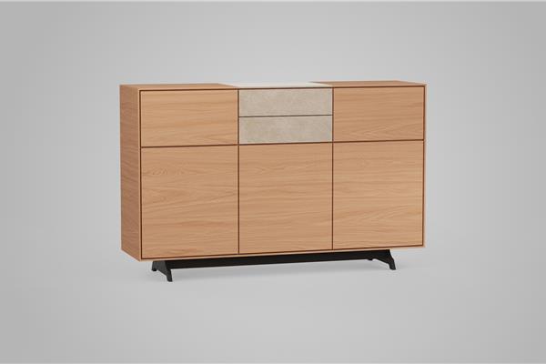 Highboard 3-deurs massief - Eiken meubels