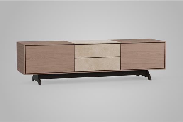 TV-kast 3-deurs massief - Eiken meubels