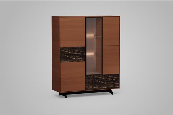 Vitrine-kast 4-deurs - Eiken meubels