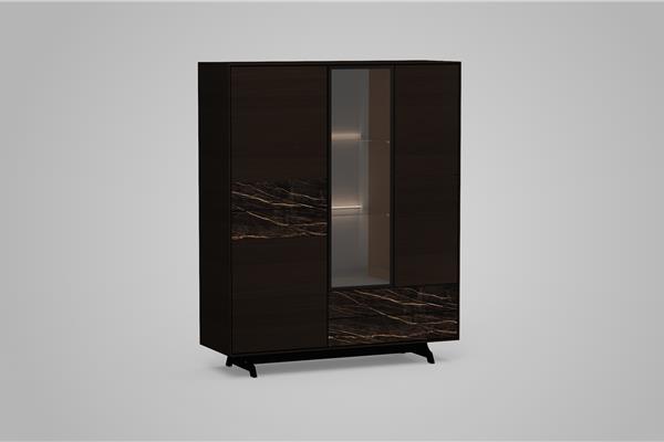 Vitrine-kast 4-deurs - Eiken meubels