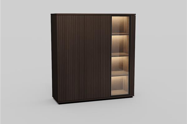 Vitrine-3-deurs - Eiken meubels