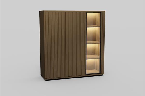 Vitrine-3-deurs - Eiken meubels