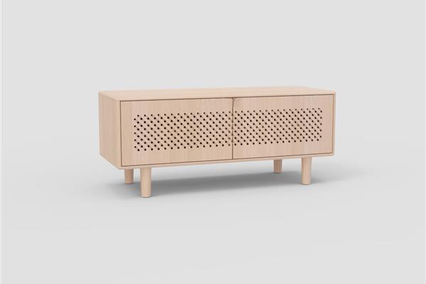 TV-kast met raster 2-deurs - Eiken meubels