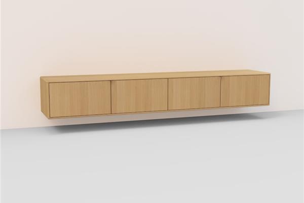 Floating TV-unit 4-doors - Oak furniture