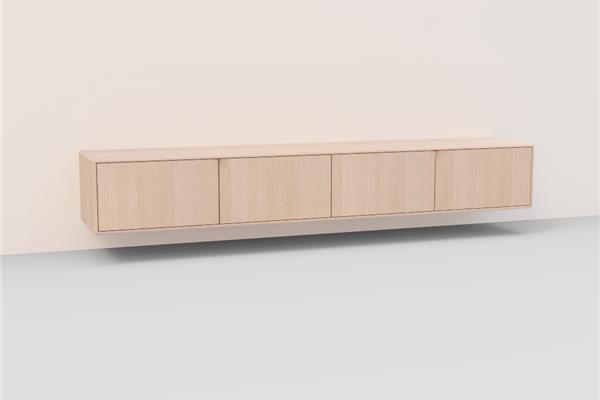 Floating TV-unit 4-doors - Oak furniture
