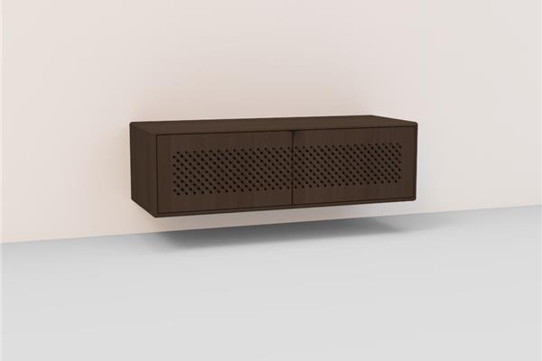 TV-kast hang met raster 2-deurs - Eiken meubels