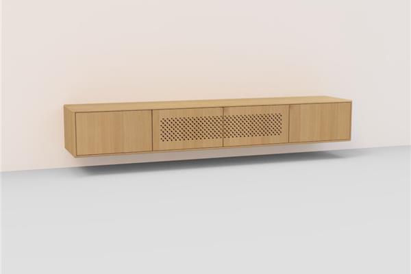 TV-kast hang met raster 4-deurs - Eiken meubels
