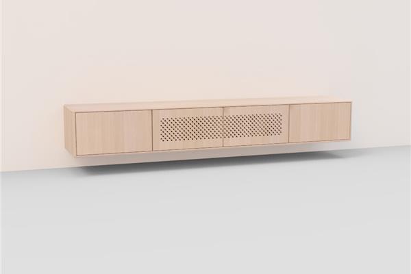 TV-kast hang met raster 4-deurs - Eiken meubels