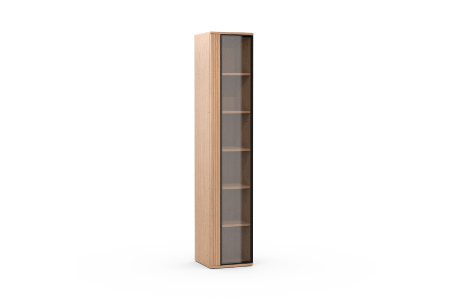 Vitrine linksdraaiend - Theuns Eiken meubels