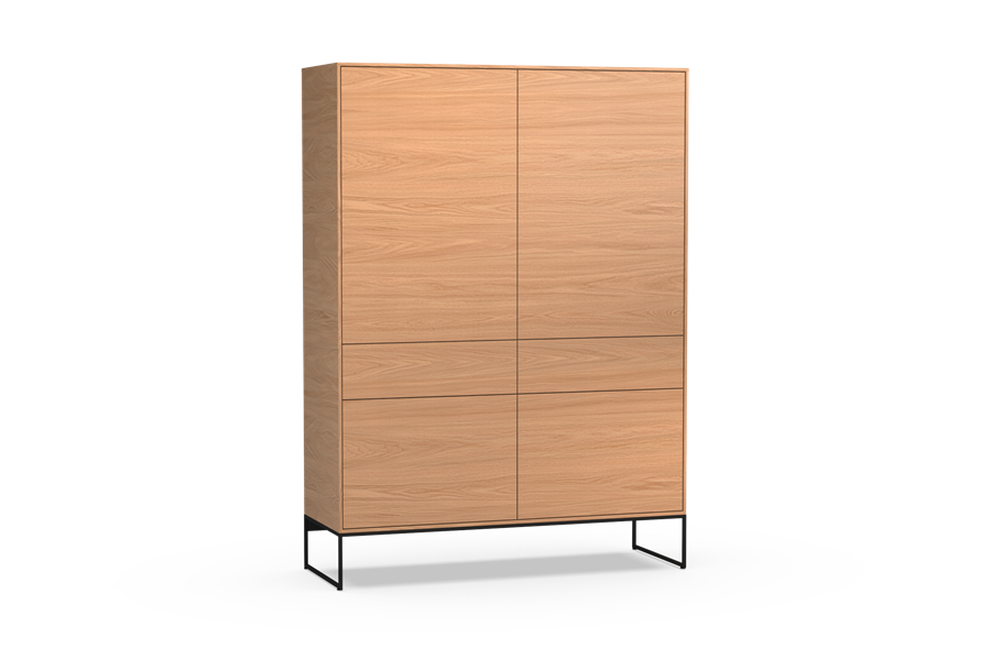 Bergkast 2-deurs met sokkel - Theuns Eiken meubels