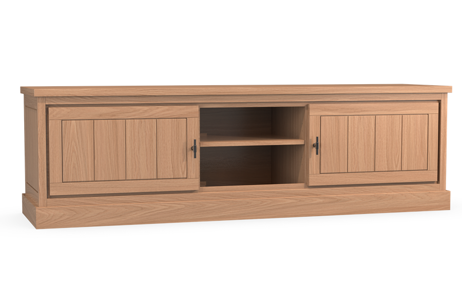 TV-kast 3-deurs open vak - Theuns Eiken meubels