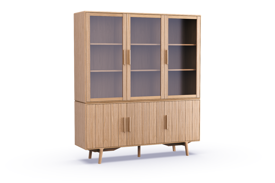 Buffet-kast 3-deurs glas - Theuns Eiken meubels