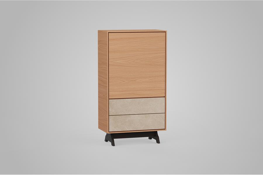 Highboard 1-deurs massief - Theuns Eiken meubels