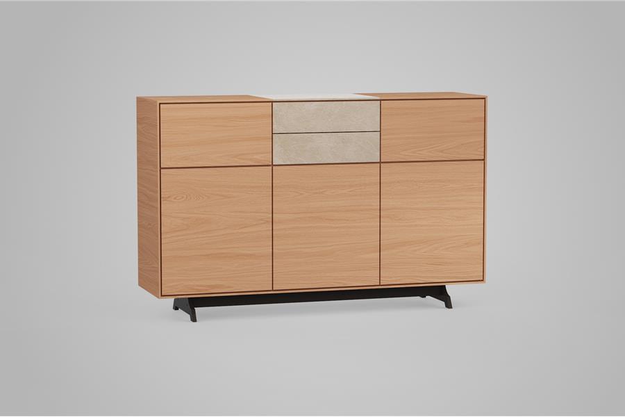 Highboard 3-deurs massief - Theuns Eiken meubels