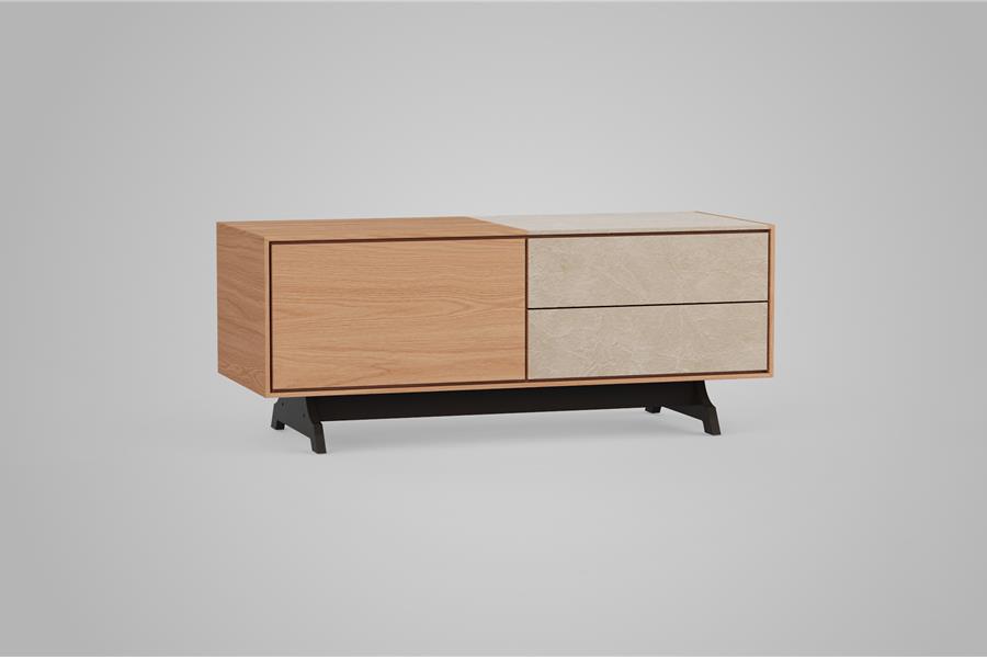 TV-kast 2-deurs massief - Theuns Eiken meubels