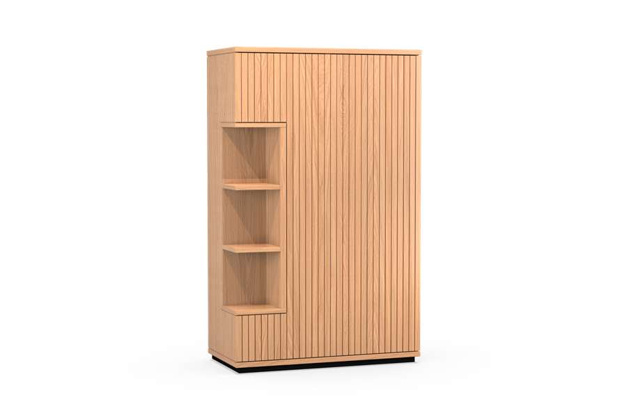 Bergkast 2-deurs-open vak met plint - Theuns Eiken meubels