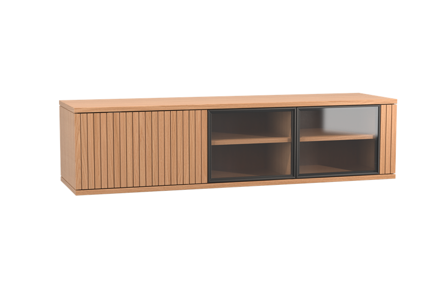 TV-kast 3-deurs hang - glas - Theuns Eiken meubels