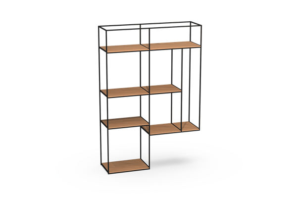 Boekenrek met houten leggers - Theuns