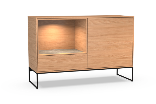 dressoir 2-deurs open vak met sokkel - Theuns