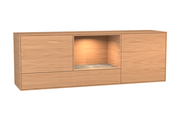 dressoir 3-deurs open vak hangend - Theuns