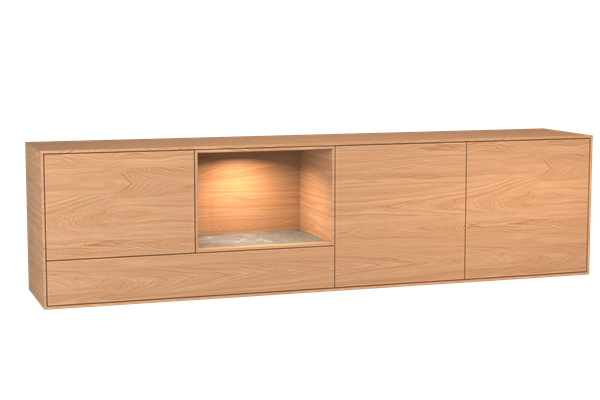 dressoir 4-deurs open vak hangend - Theuns