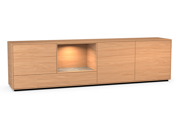 dressoir 4-deurs open vak met plint - Theuns