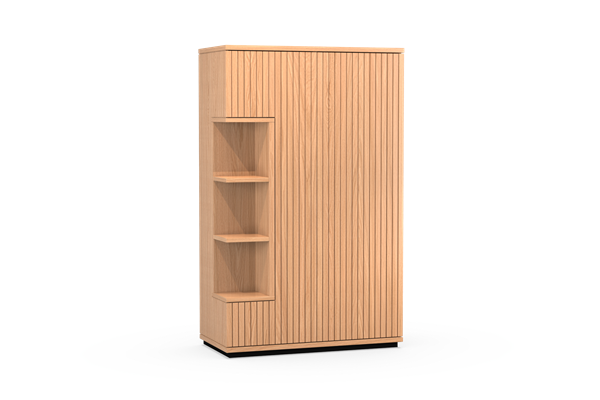 Bergkast 2-deurs-open vak met plint - Theuns