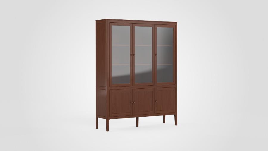 Vitrine-kast 3-deurs - Theuns Eiken meubels