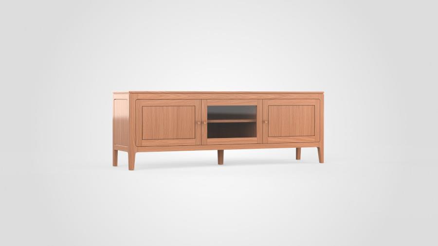 TV-kast 3-deurs glas - Theuns Eiken meubels