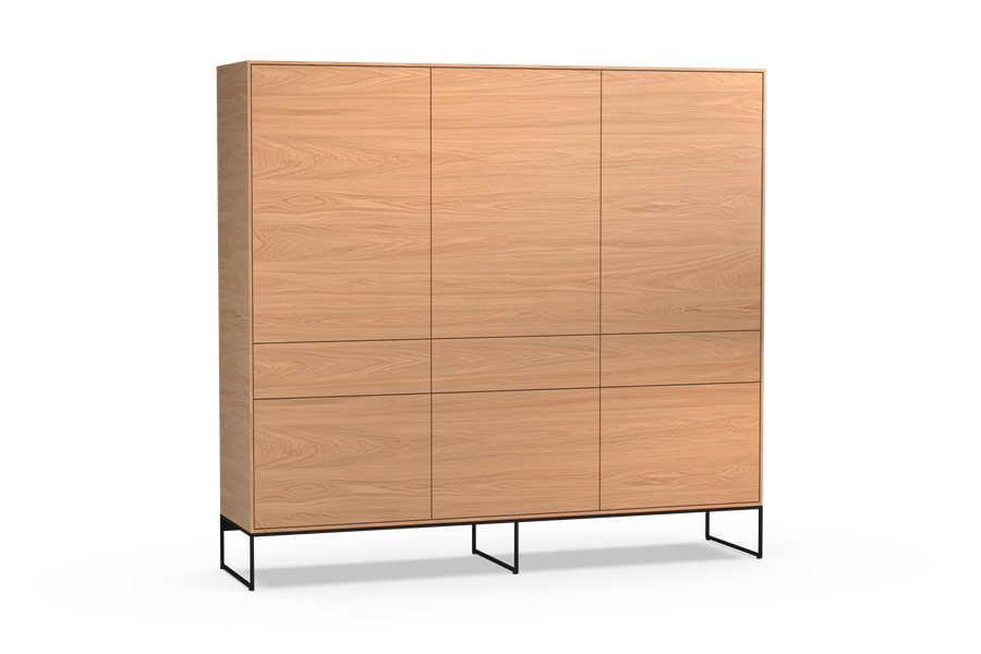 Bergkast 3-deurs met sokkel - Theuns Eiken meubels