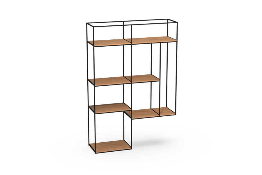 Boekenrek met houten leggers - Theuns Eiken meubels