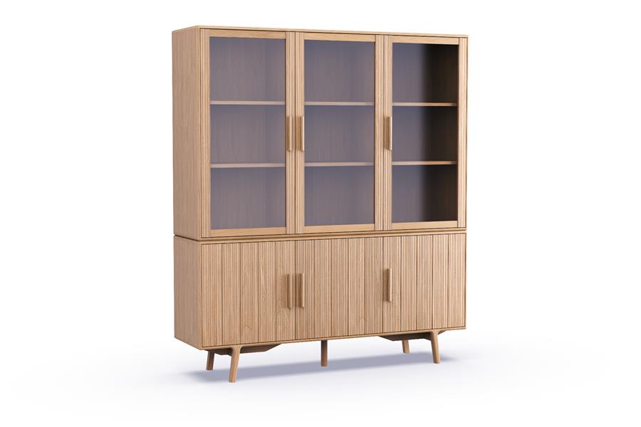 Buffet-kast 3-deurs glas - Theuns Eiken meubels