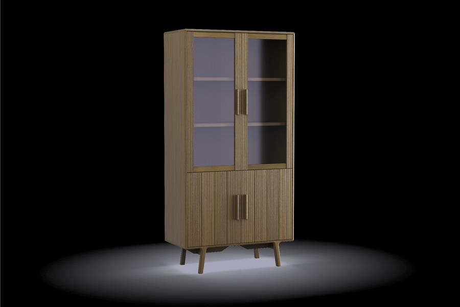 Vitrine kast 4-deurs - Theuns Eiken meubels