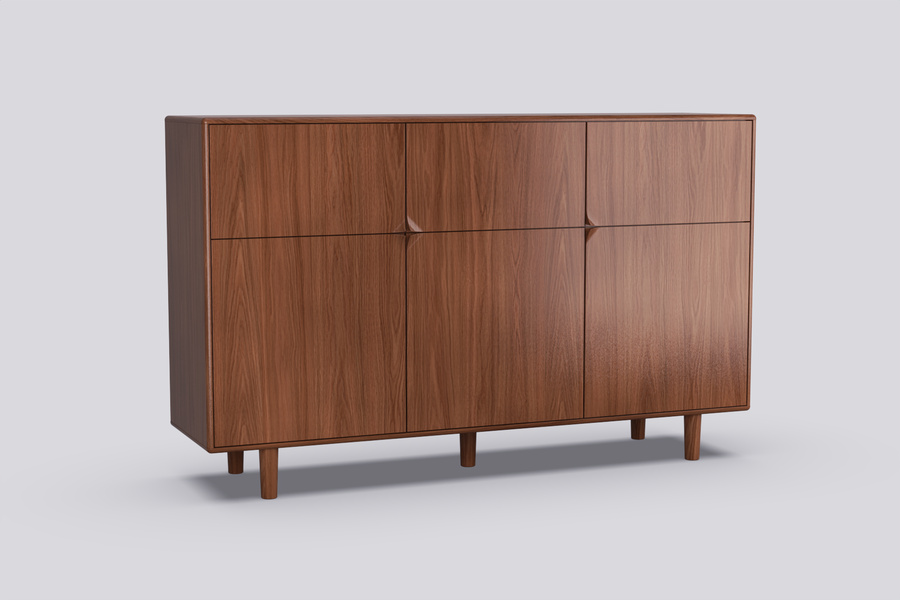 Highboard 3-deurs - Theuns Eiken meubels